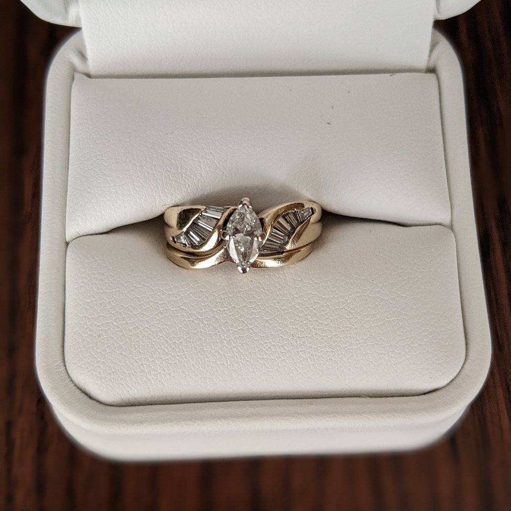 Marquise Diamond Engagement Set